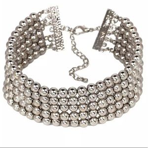 Jewelry - Silver Beaded Chocker Collar Necklace P3 Jewelry - Silver Beaded Chocker Collar Necklace P3